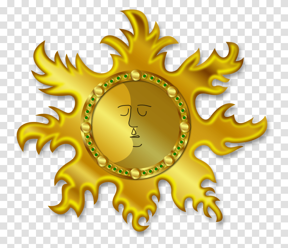 Sun And Moon Svg Clip Arts Golden Sun Clipart Om, Pattern, Ornament, Fractal, Carnival Transparent Png