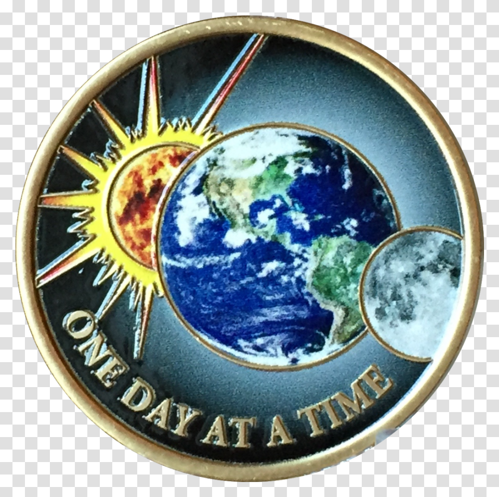 Sun And Moon Universe One Day At A Time Color Earth From Space, Outer Space, Astronomy, Coin, Money Transparent Png