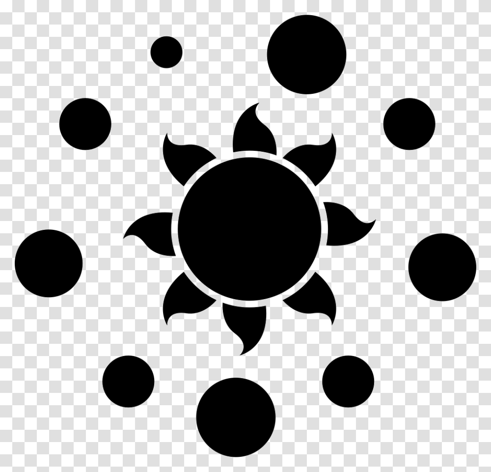 Sun And Planet Orbit Sun And Moon Silhouette, Texture, Stencil, Polka Dot Transparent Png