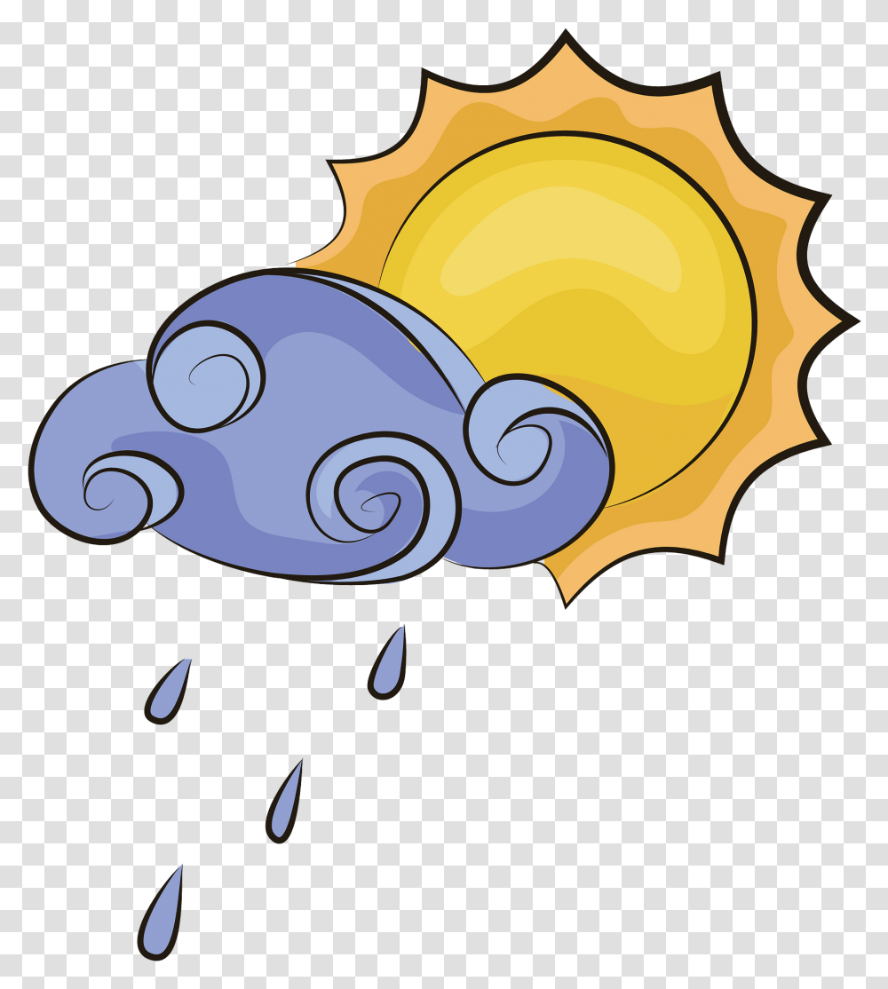 Sun And Rainy Cloud Clipart Free Download Clip Art, Graphics, Lighting, Sea Life, Animal Transparent Png