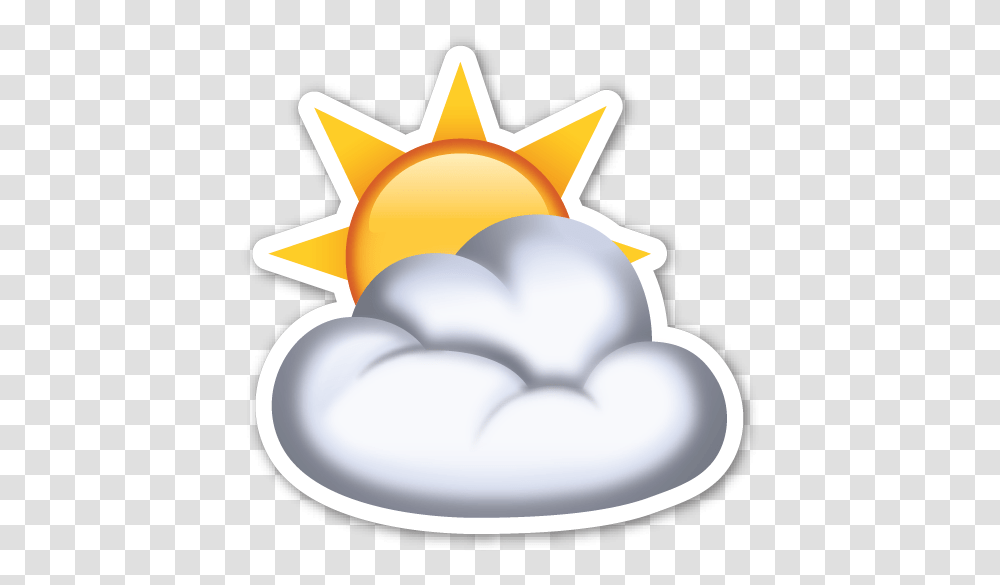 Sun Behind Cloud Emojis Suns Emoji Emoji Stickers, Nature, Outdoors, Sky Transparent Png