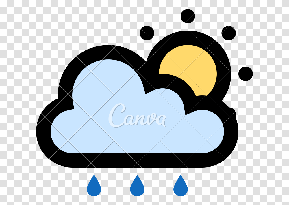 Sun Behind Rain Cloud Icons By Canva Sunny Partly Cloudy Rain, Outdoors, Nature, Baseball Cap, Hat Transparent Png