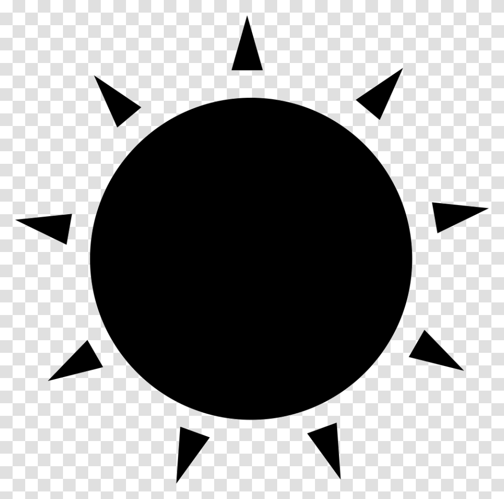 Sun Black Circular Shape With Small Rays Of Triangles Icon, Star Symbol, Life Buoy, Emblem Transparent Png