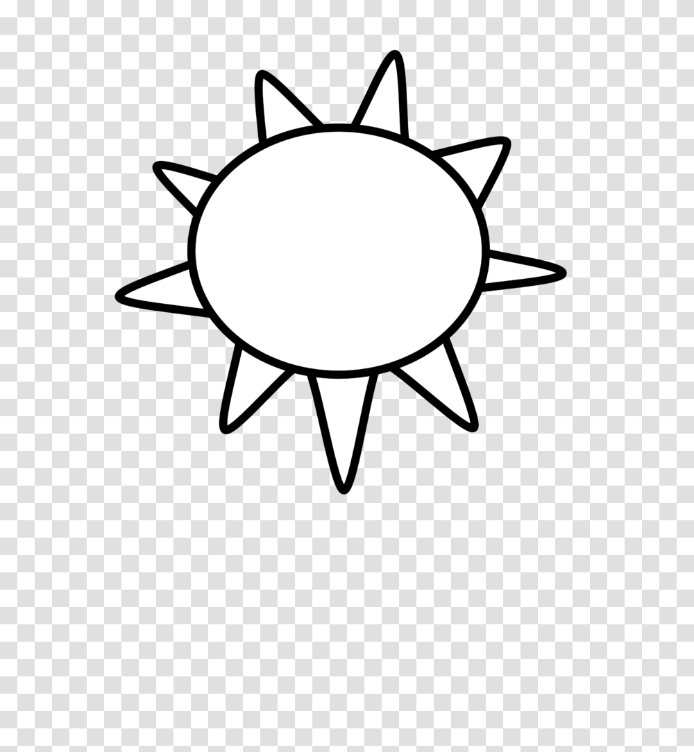 Sun Clip Art Black And White Outline Line Coloring Book Colouring, Star Symbol, Lamp, Logo Transparent Png