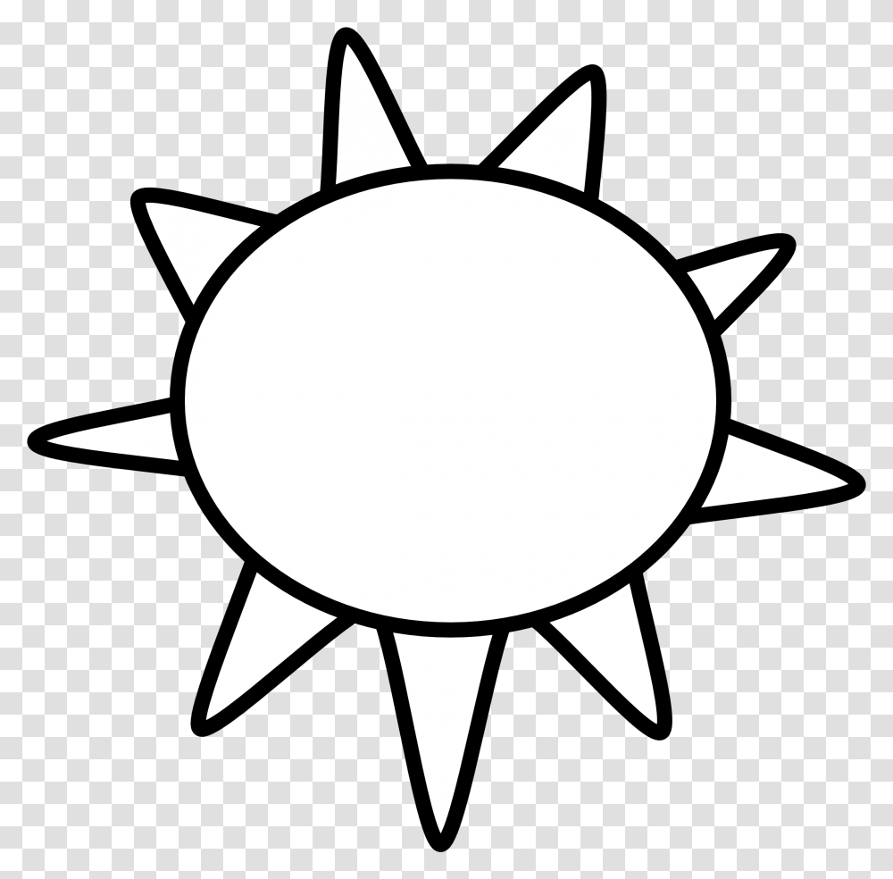Sun Clip Art Black And White Sun Outline Black White, Lamp, Star Symbol Transparent Png