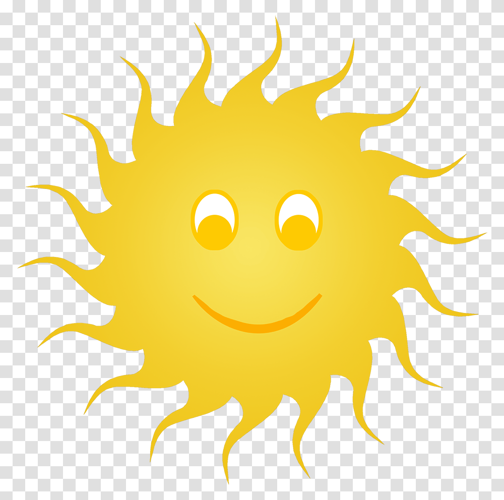 Sun Clip Art Smiling Yellow Sun, Flare, Light, Bird, Animal Transparent Png