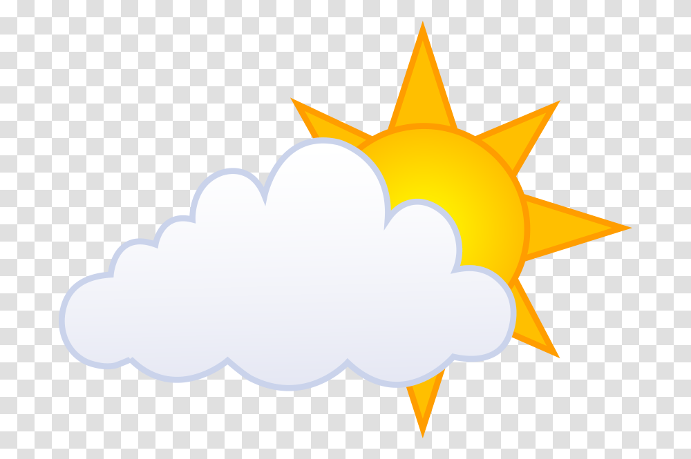 Sun Clipart Cloudy, Outdoors, Nature, Star Symbol, Sky Transparent Png