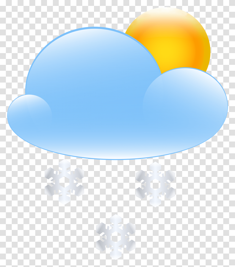 Sun Cloud And Snow Weather Icon Clip Art, Balloon, Outdoors, Nature, Sphere Transparent Png