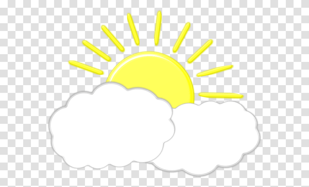 Sun Cloud Clipart Sun With Clouds Clipart, Nature, Outdoors, Sky, Hand Transparent Png