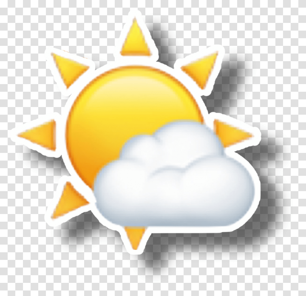 Sun Cloud Emoji Sunemoji Cloudemoji Emojisticker Illustration, Nature, Sky, Outdoors, Snowman Transparent Png