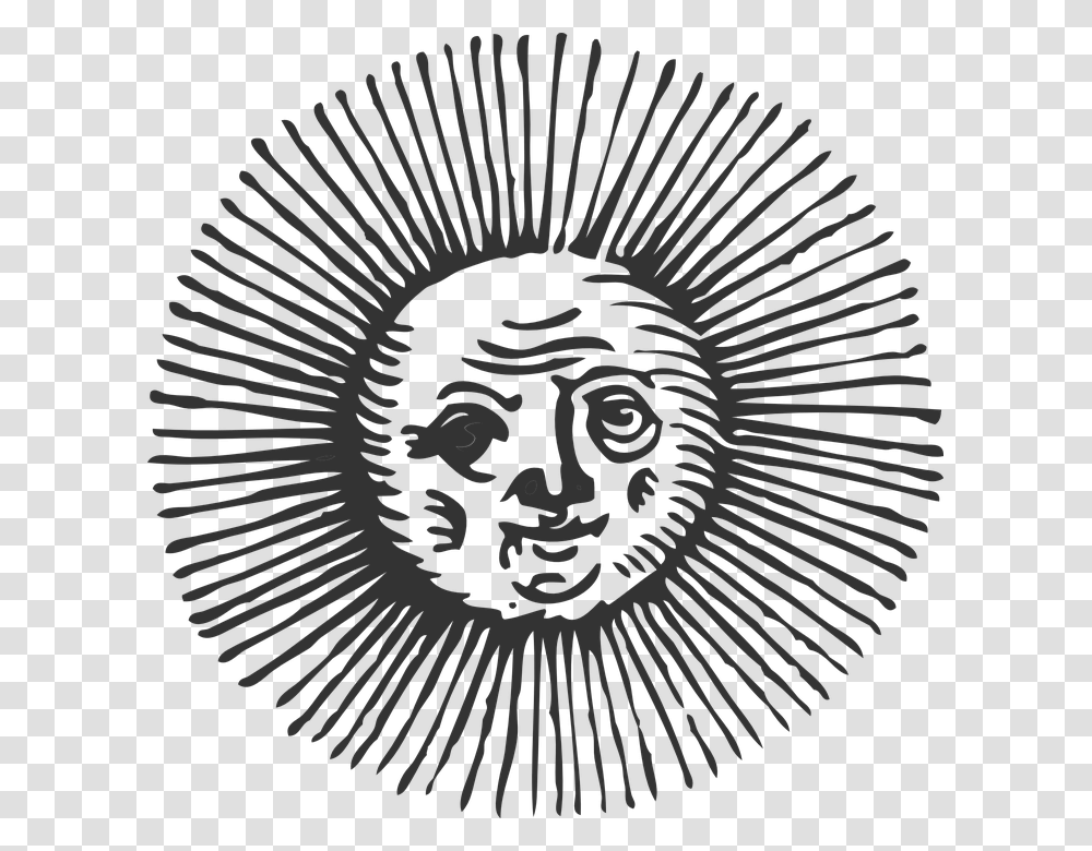 Sun Face Hair Ray Of Sunlight Old Sun, Logo, Trademark, Rug Transparent Png