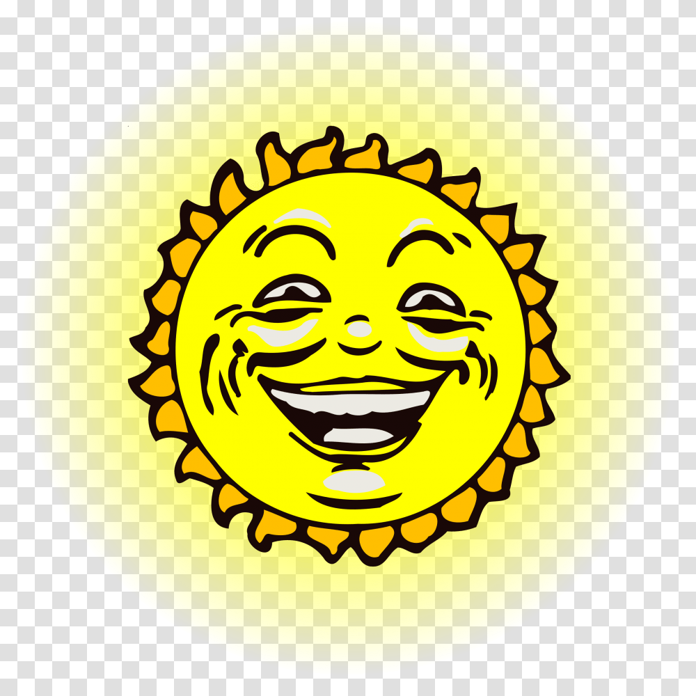Sun Face Line Art, Label, Sticker, Logo Transparent Png
