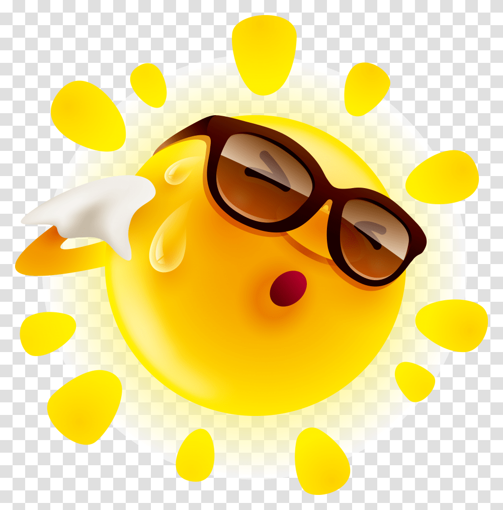 Sun Feeling Cartoon Free Photo Clipart Clipart Hot Sun, Sunglasses, Accessories, Sky Transparent Png