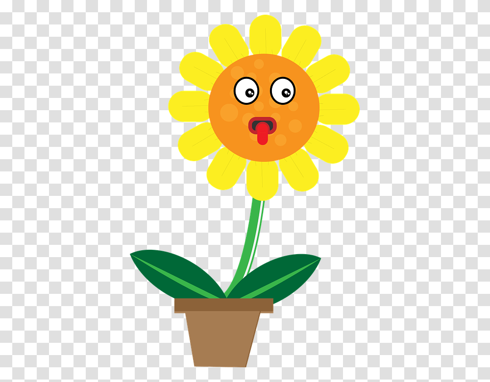 Sun Flower Character Animation Cute Sunflower Drawing Kid, Plant, Nature, Blossom, Outdoors Transparent Png
