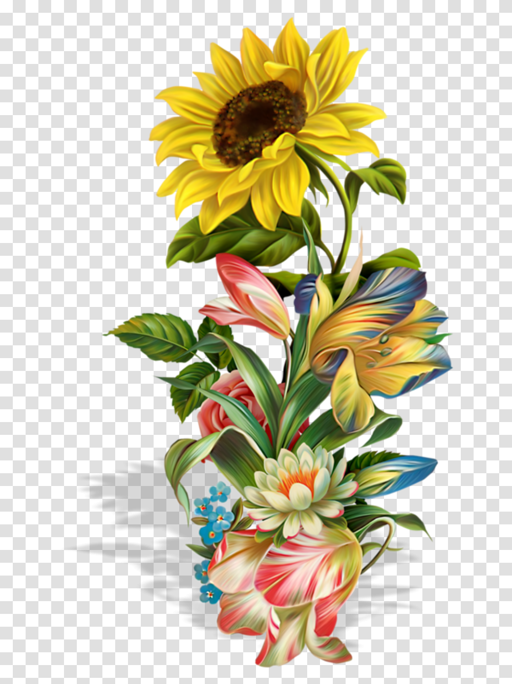 Sun Flower Painting, Floral Design, Pattern Transparent Png