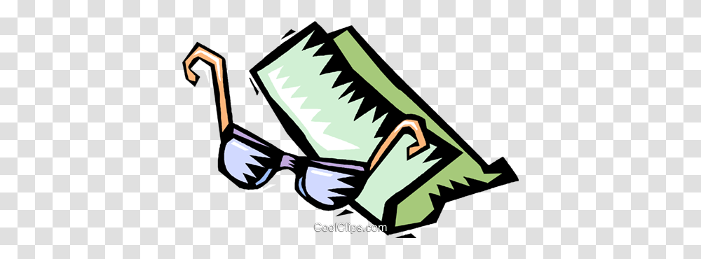 Sun Glasses And A Beach Towel Royalty Free Vector Clip Art, Apparel, Footwear, Shoe Transparent Png