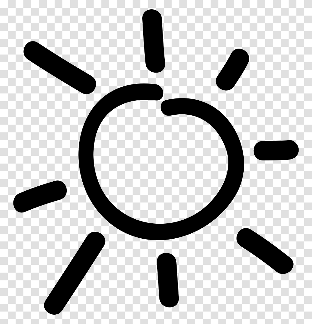 Sun Hand Drawn Day Symbol Icon Free Download, Stencil, Logo, Trademark Transparent Png