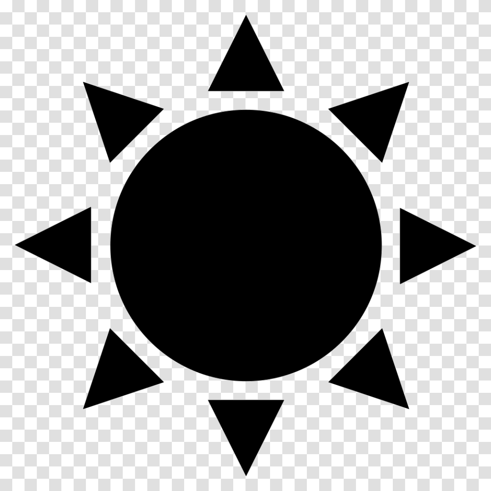 Sun Light Brightness Sunny Weather Day Black Sun Vector, Star Symbol, Logo, Trademark Transparent Png