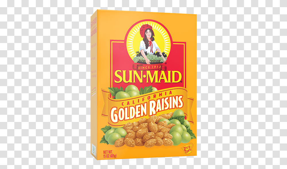 Sun Maid California Golden Raisins Sun Maid Golden Raisins, Person, Plant, Advertisement, Poster Transparent Png
