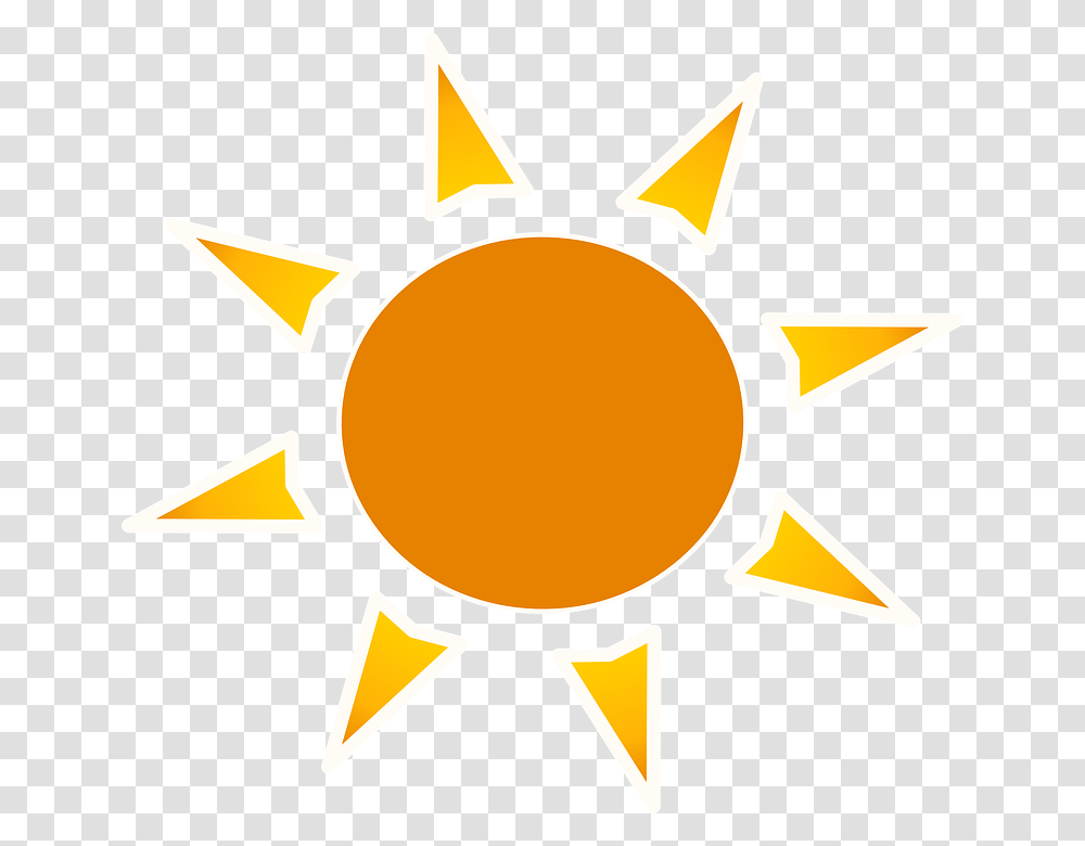 Sun Orange Heat Summer Warm Happy Clipart Background Sun, Outdoors, Nature, Star Symbol Transparent Png