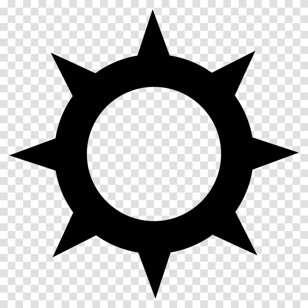 Sun Outline With Spikes At The Edges Spike Logo, Star Symbol, Cross, Emblem Transparent Png