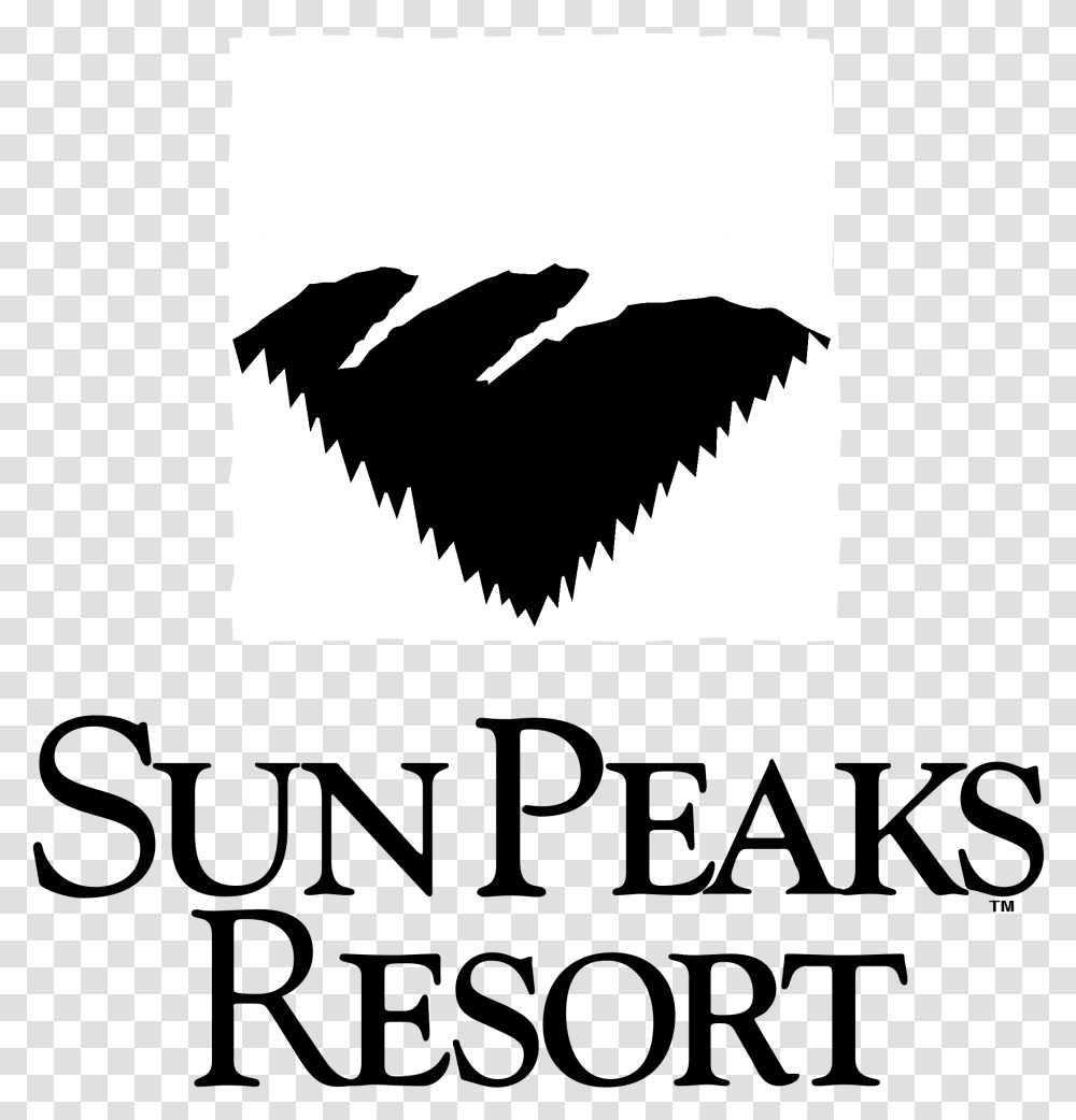 Sun Peaks Resort Logo Black And White Poster, Bird, Animal, Stencil Transparent Png