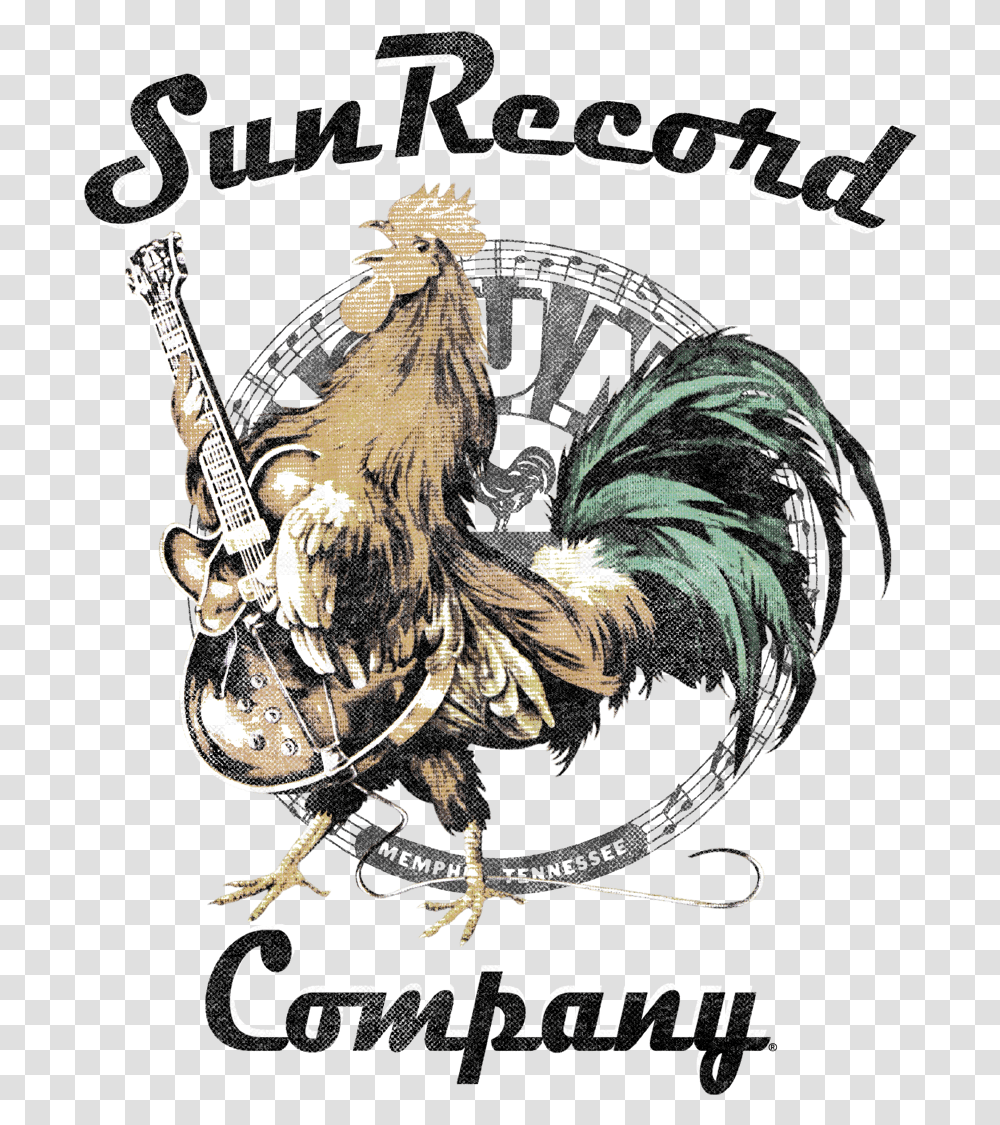 Sun Records Rockin Rooster Logo Mens Illustration, Animal, Fowl, Bird, Poultry Transparent Png