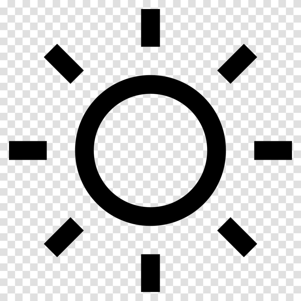 Sun Shape Of A Circle With Straight Rays Icon, Stencil, Machine, Gear Transparent Png