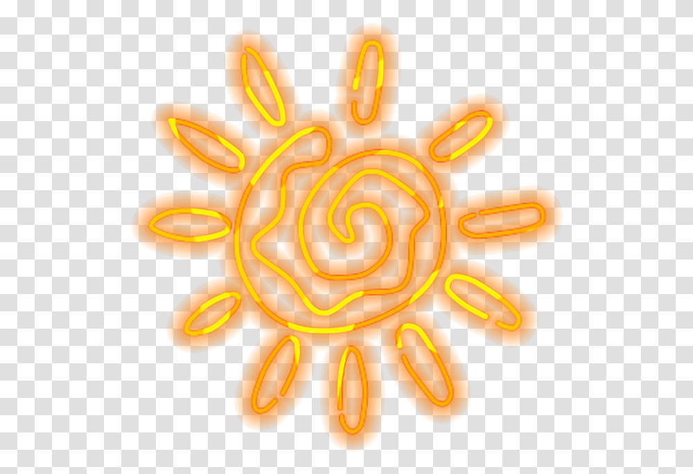 Sun Sunshine Glowing Neon Summer Ftestickers Freetoedit Cowboy Spurs Clip Art, Outdoors, Spiral, Pumpkin Transparent Png