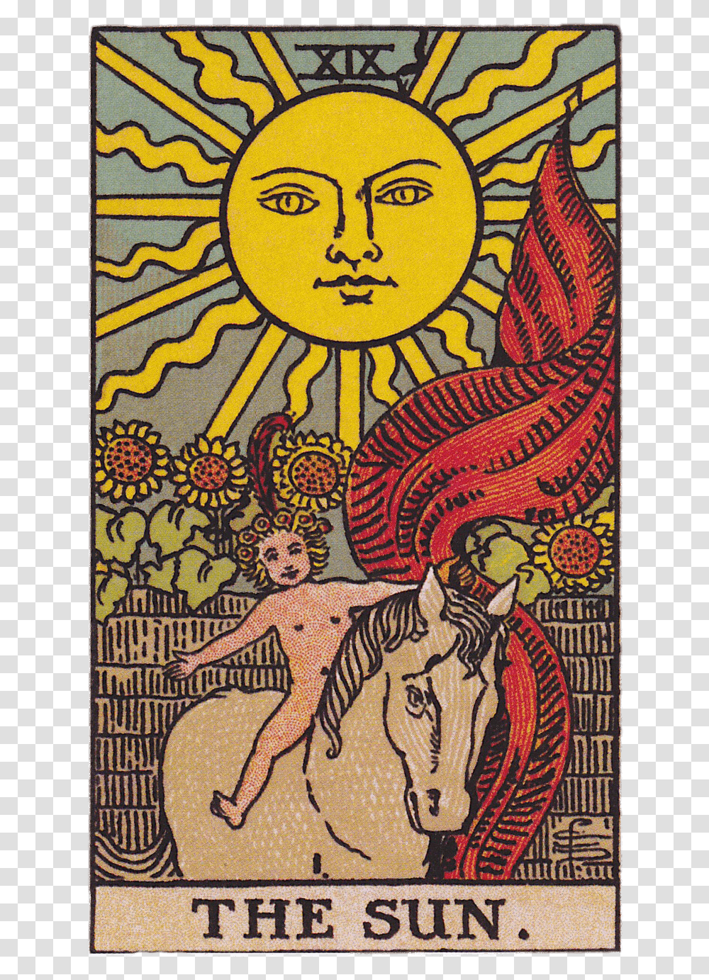 Sun Tarot Card, Poster, Advertisement, Pattern Transparent Png