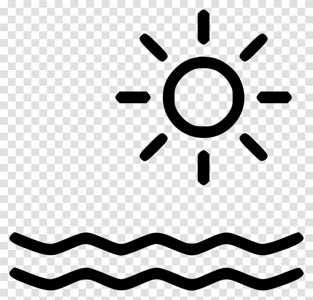 Sun Water Beach Holiday Ocean Heat Icon Air Conditioner, Machine, Alloy Wheel, Spoke, Stencil Transparent Png