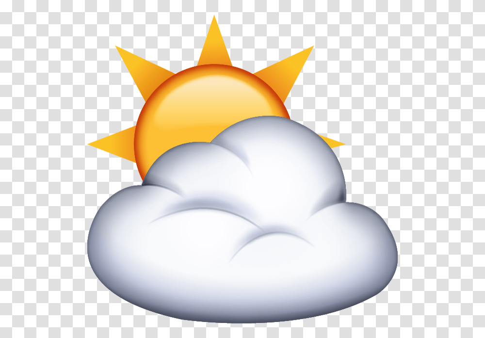 Sun With Cloud Emoji, Nature, Lamp, Outdoors, Sphere Transparent Png