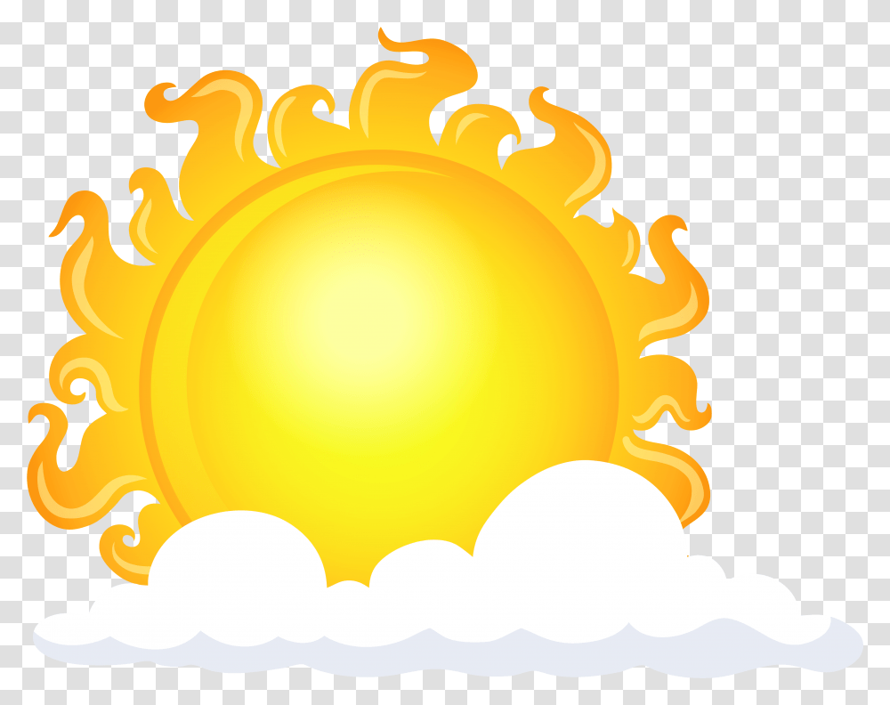 Sun With Clouds Clipart Full Size Clipart Sun With Clouds, Sunlight, Outdoors, Sky, Nature Transparent Png