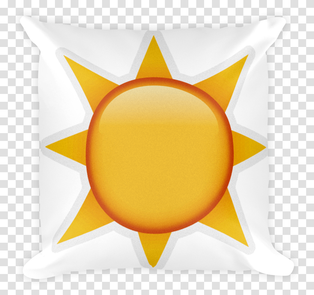 Sun With Rays Background Sun Emoji Full Size Sun Emoji Background, Pillow, Cushion, Diaper, Symbol Transparent Png