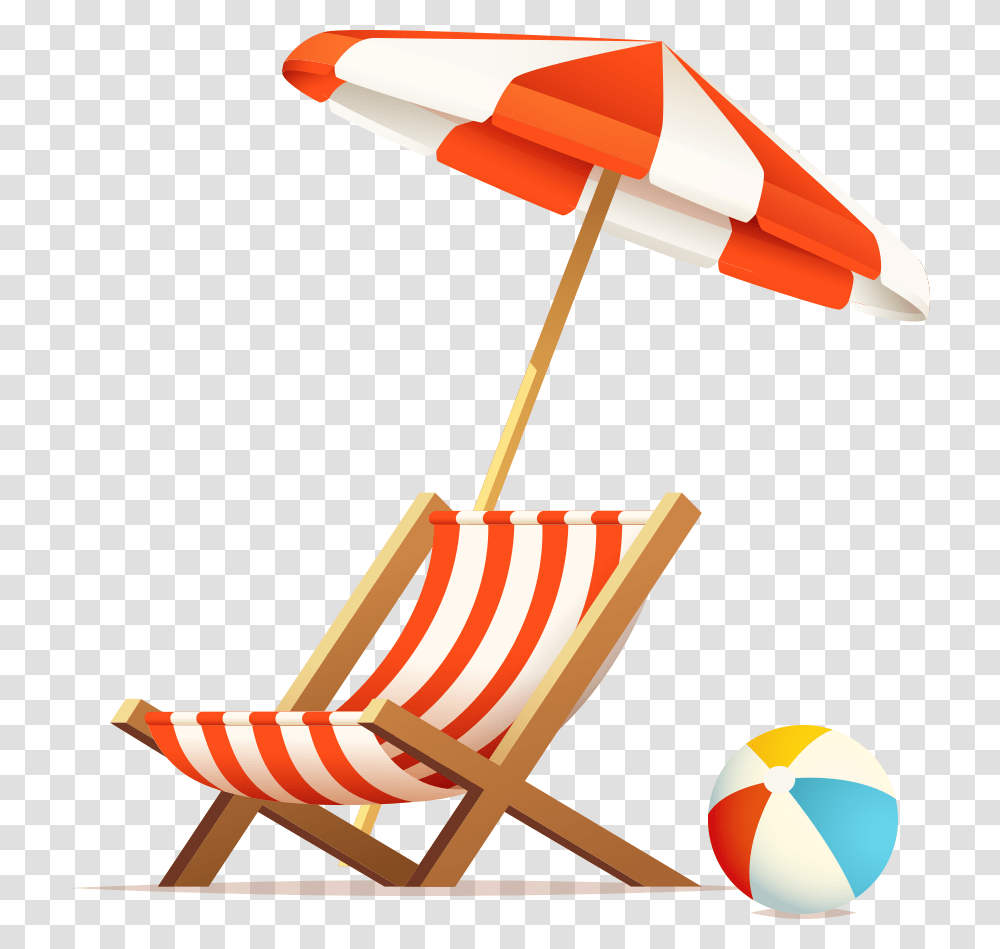 Sunbed And Umbrella Free Clipart Download Sandy Beach Cartoon Summer, Furniture, Hammer, Tool, Soil Transparent Png