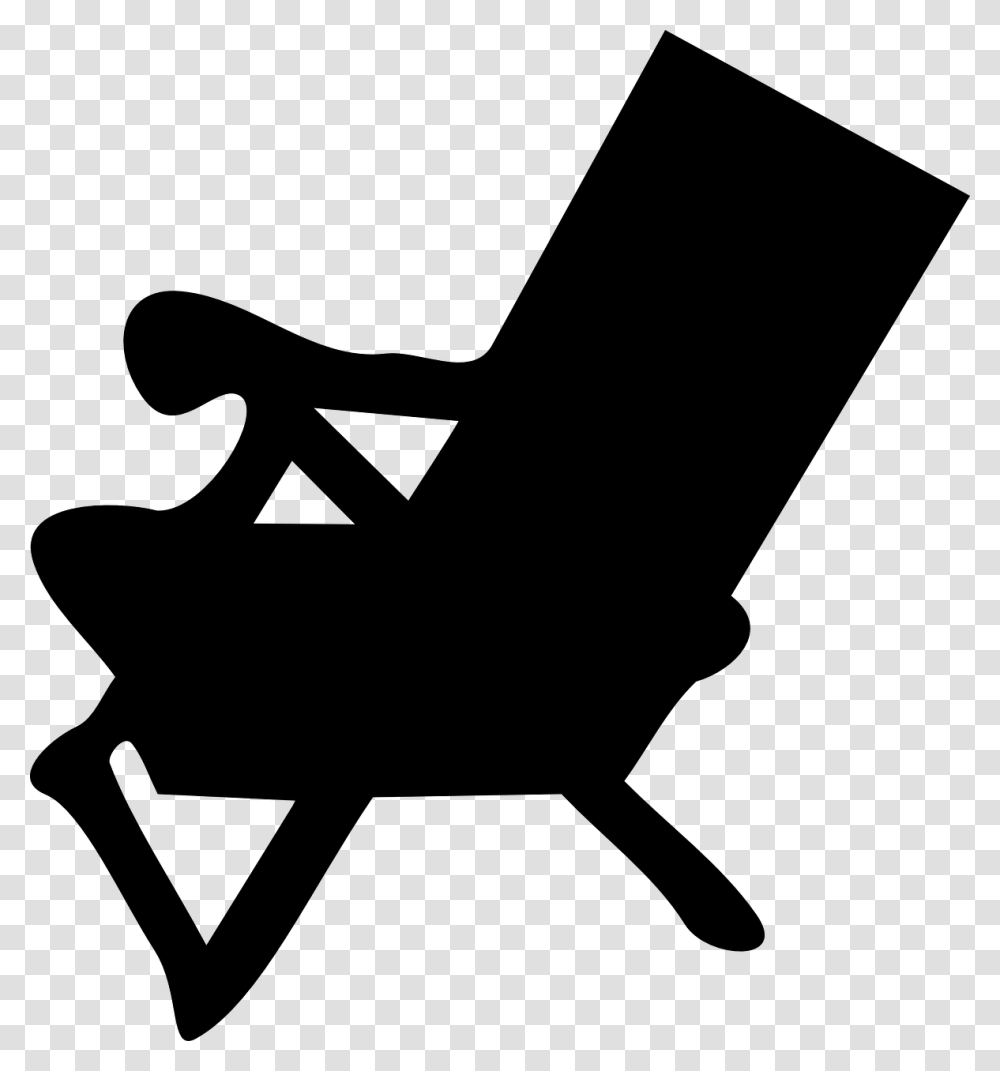 Sunbed Deck Chair Beach Summer Relax Silhouette Beach Chair Clipart Black And White, Gray, World Of Warcraft Transparent Png