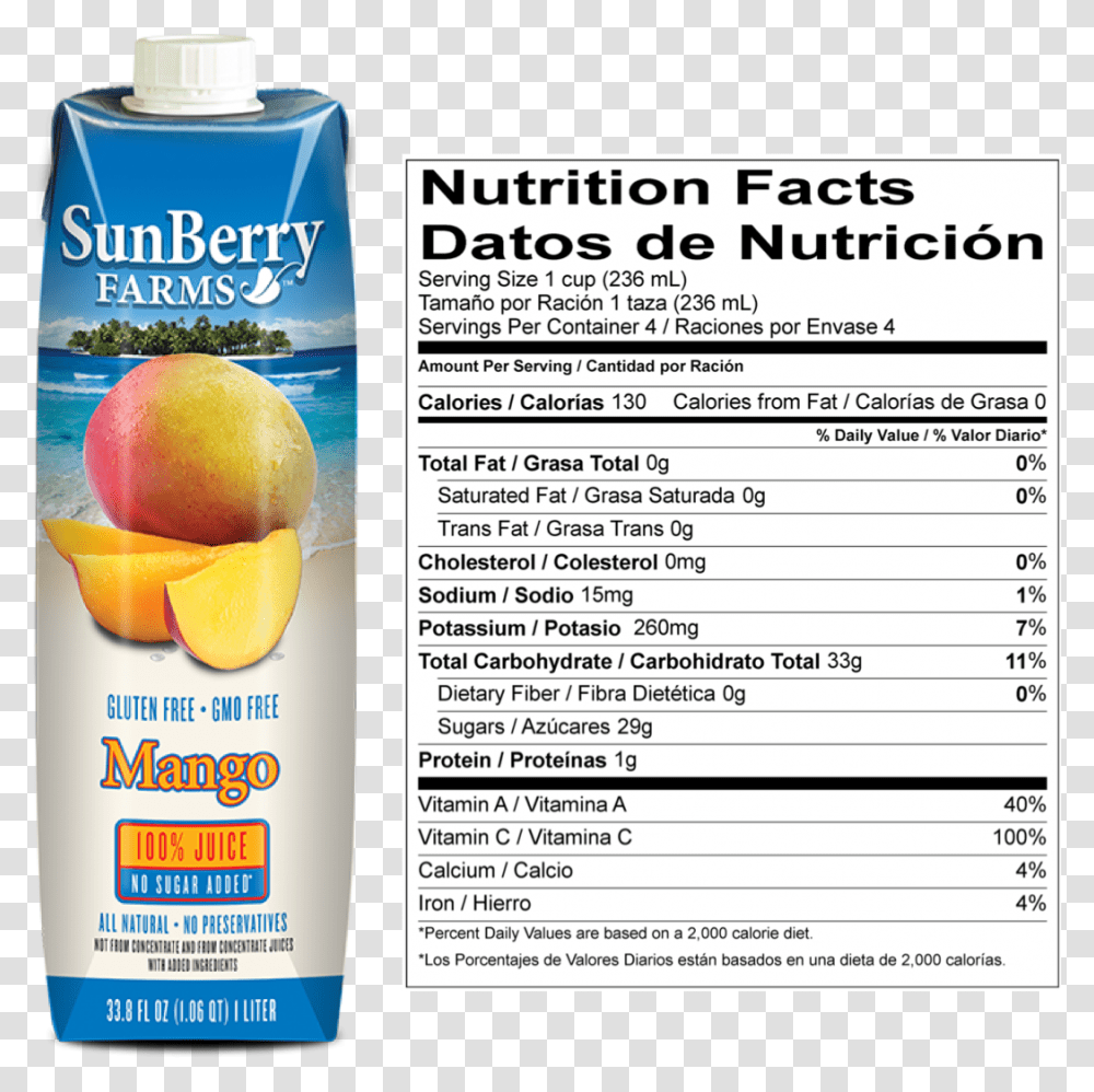 Sunberry Farms Mango Juice, Plant, Label, Apple Transparent Png