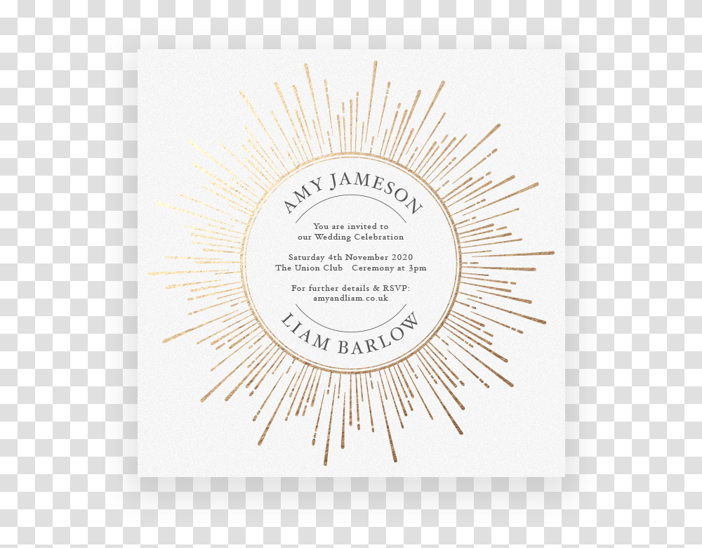 Sunburst Wedding Invitation Circle, Label, Page Transparent Png