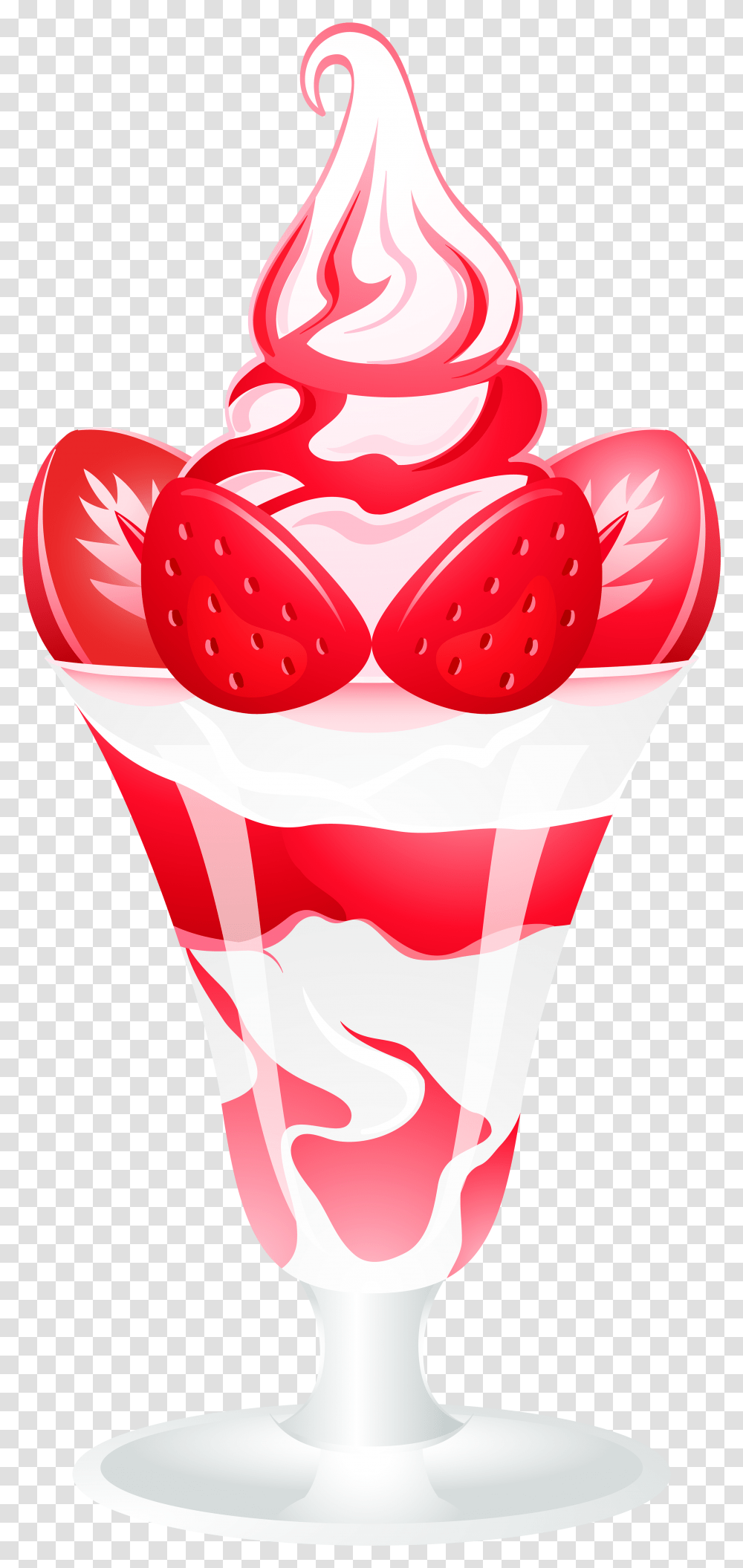 Sundae Clipart Banner Strawberries And Cream Clip Art, Dessert, Food, Sweets, Strawberry Transparent Png