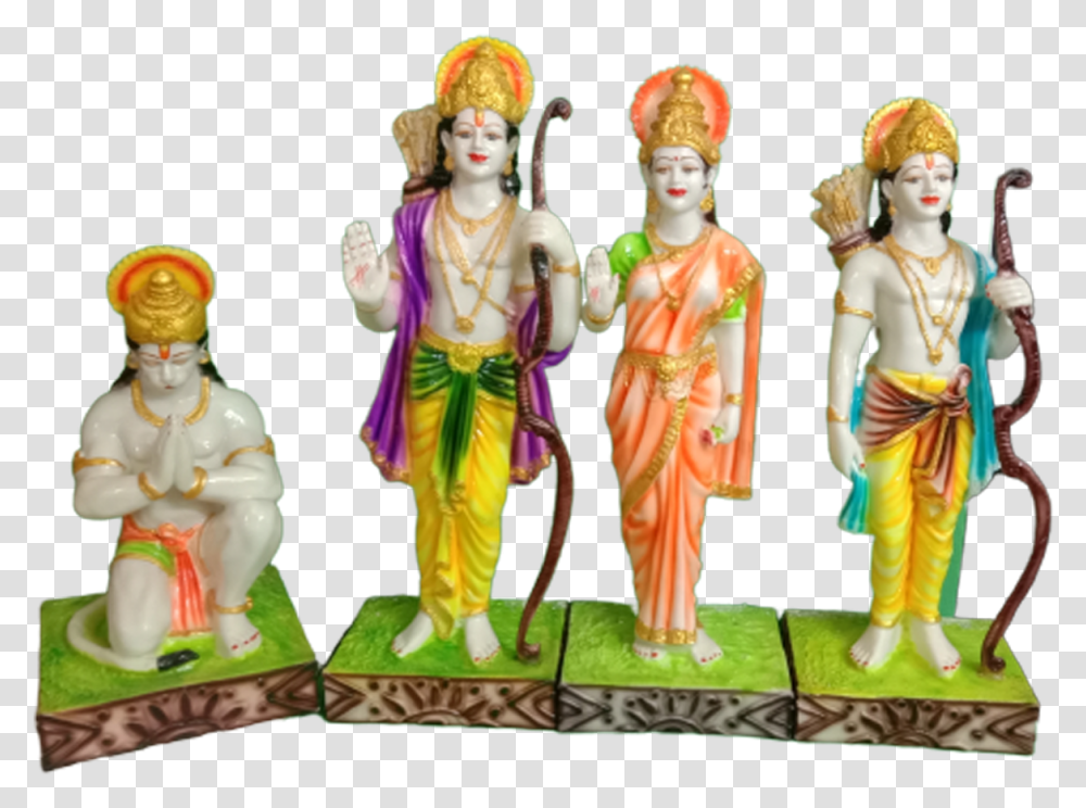 Sundar Large Ram Darbar Rama Laxman Sita Hanuman Statue Figurine, Person, Performer, Stage, Crowd Transparent Png