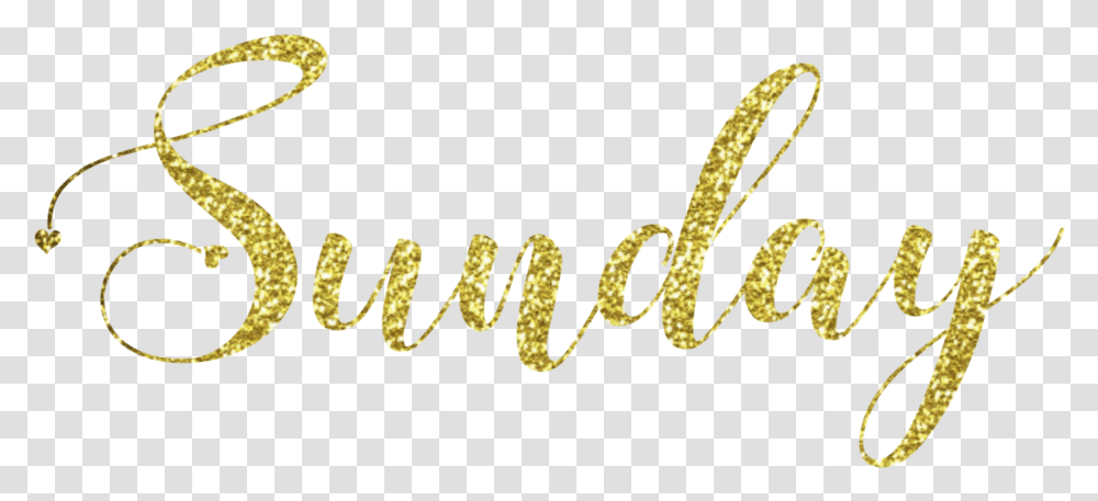 Sunday Glitter Gold Calligraphy, Spiral, Coil, Hip Transparent Png