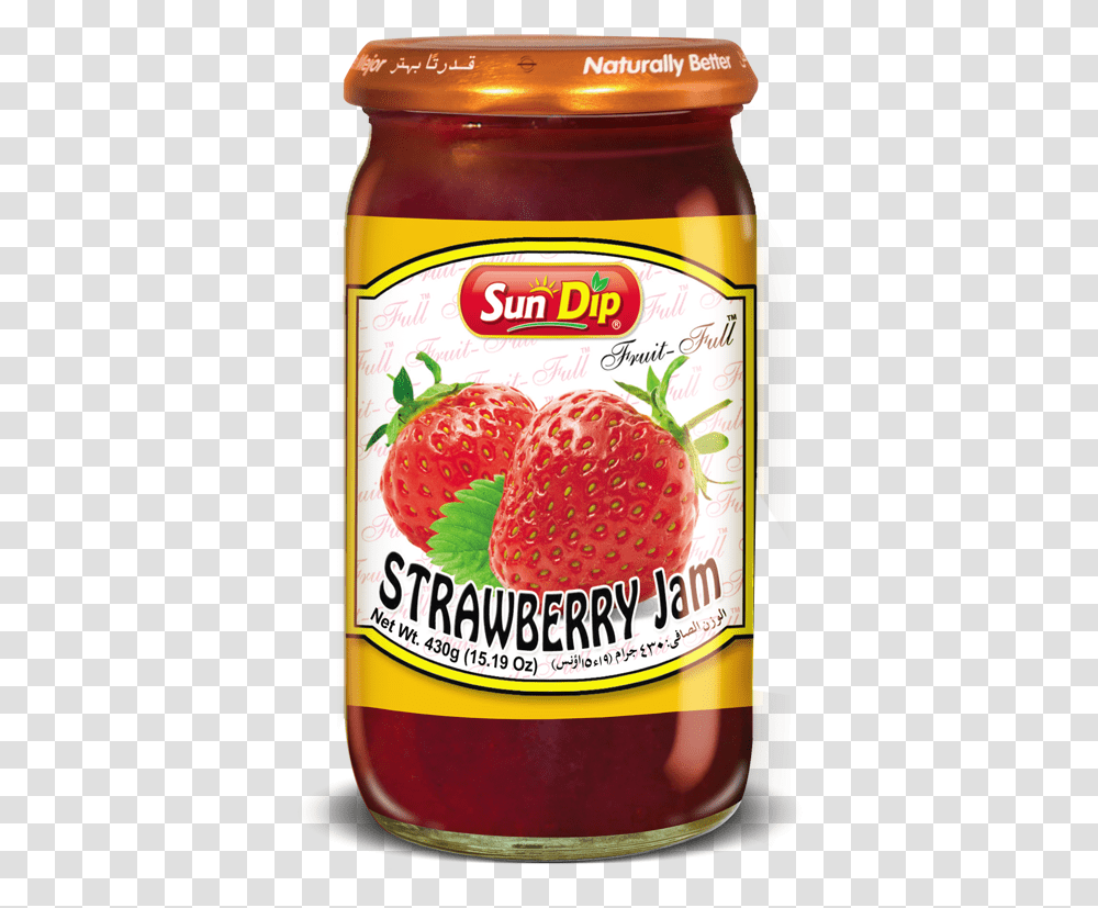 Sundip Strawberry Jam Sun Dip Fruit Full Strawberry Jam, Food, Plant, Label Transparent Png