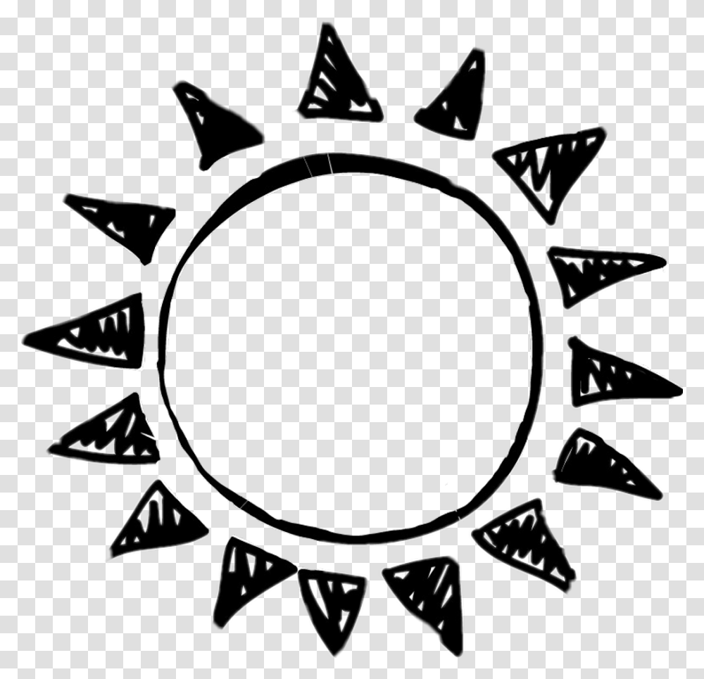 Sunemoji Emoji Draw Tumblrdraw Sun Black And White, Compass Transparent Png
