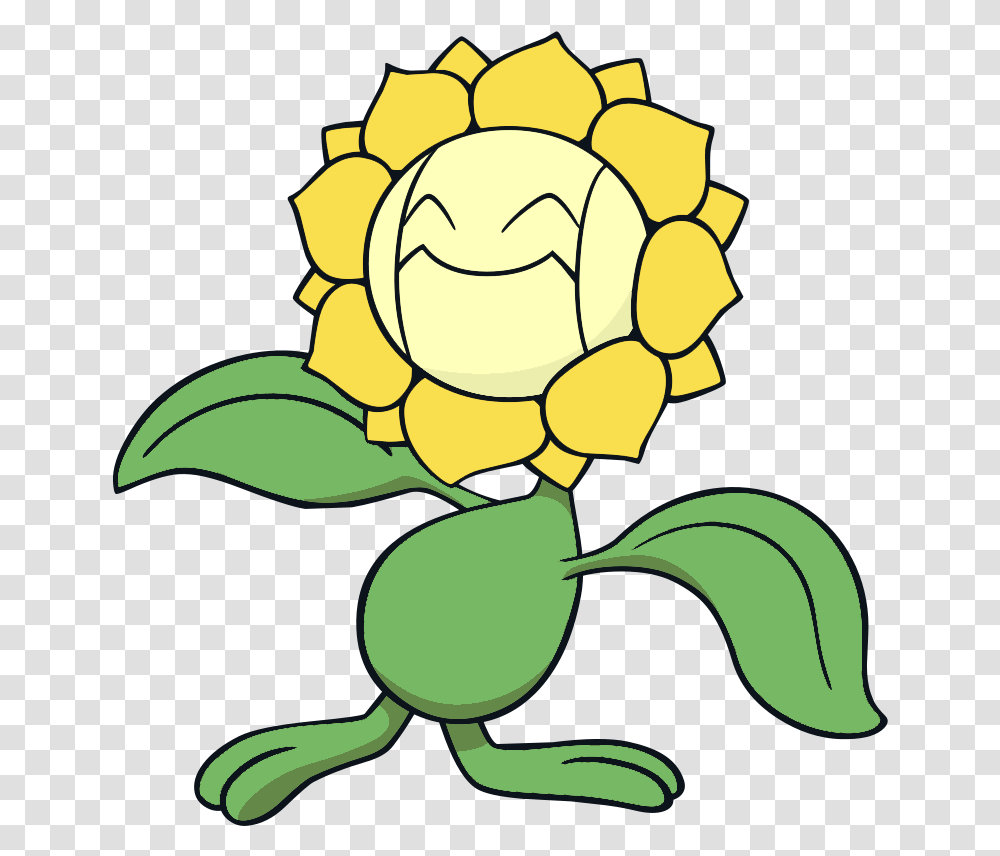 Sunflora Pokemon, Plant, Flower, Blossom, Amphibian Transparent Png
