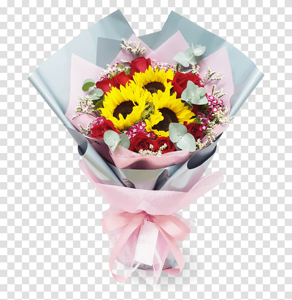Sunflower And Rose Bouquet Bouquet Of Flowers Sunflower, Plant, Flower Bouquet, Flower Arrangement, Blossom Transparent Png