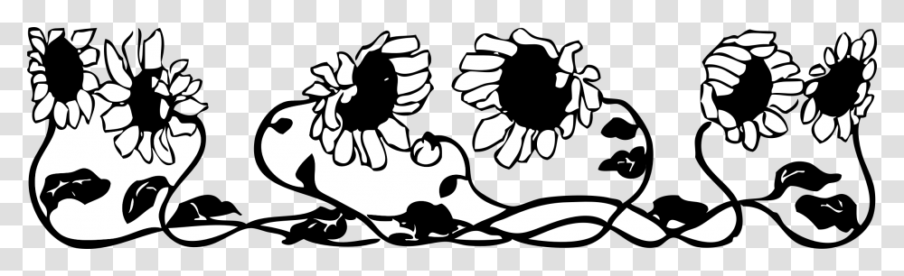 Sunflower Black And White Sunflower Border Clipart Black And White Sunflower Border Clipart Transparent Png