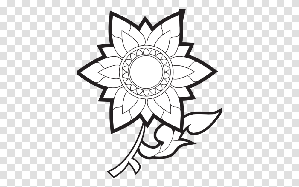 Sunflower Black And White Sunflower Clipart Black And White, Cross, Bonfire, Flame Transparent Png