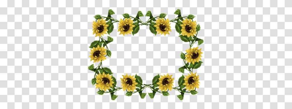 Sunflower Border Clip Art Fall Sunflower Clip Art Border, Floral Design, Pattern, Plant Transparent Png