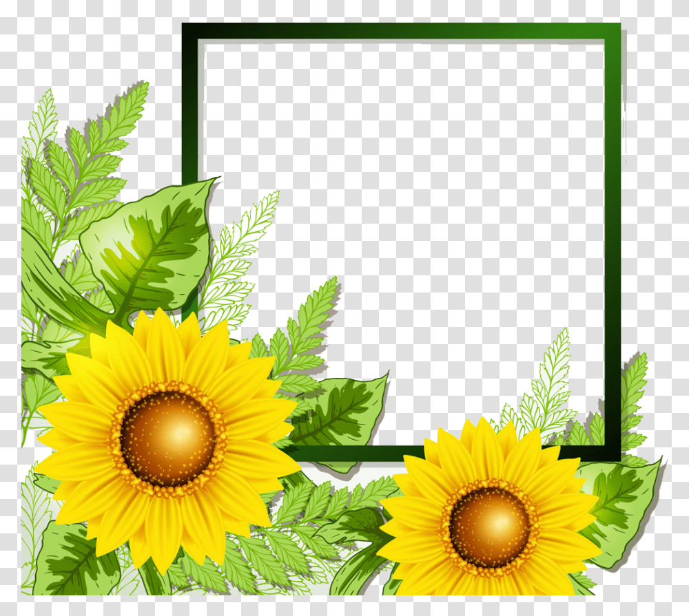 Sunflower Border Yellow Flower Borders And Frames, Plant, Blossom, Daisy, Daisies Transparent Png