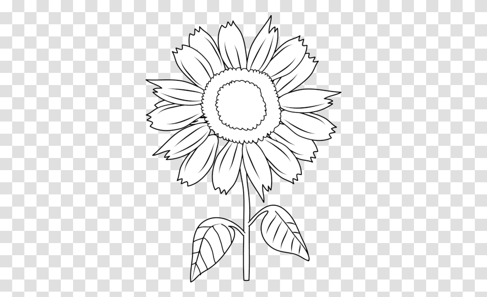 Sunflower Clipart 2 Black And White Clipart Of Sunflower, Plant, Blossom, Graphics, Daisy Transparent Png